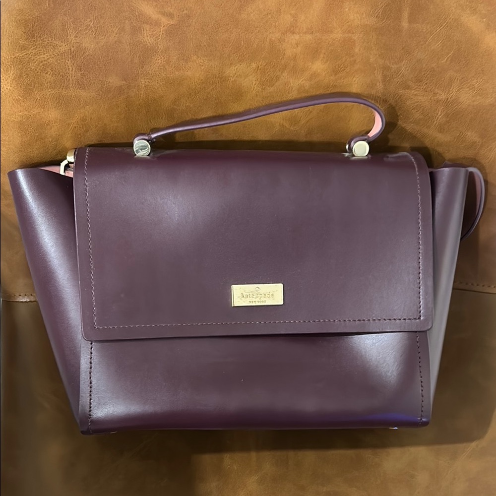 Kate Spade plum Satchel with top and crossbody handles